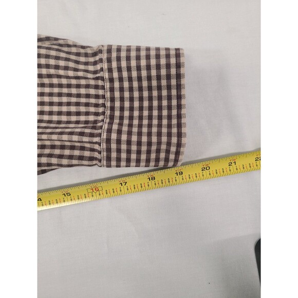 Banana Republic Mens Size L Brown Check Button Down Shirt Long Sleeve - Picture 9 of 9